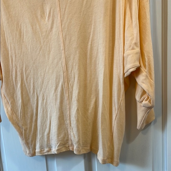 Bordeaux Semi Sheer Peachy Orange Dolman Sleeve Boxy Fit Blouse - Size Small - Picture 7 of 10